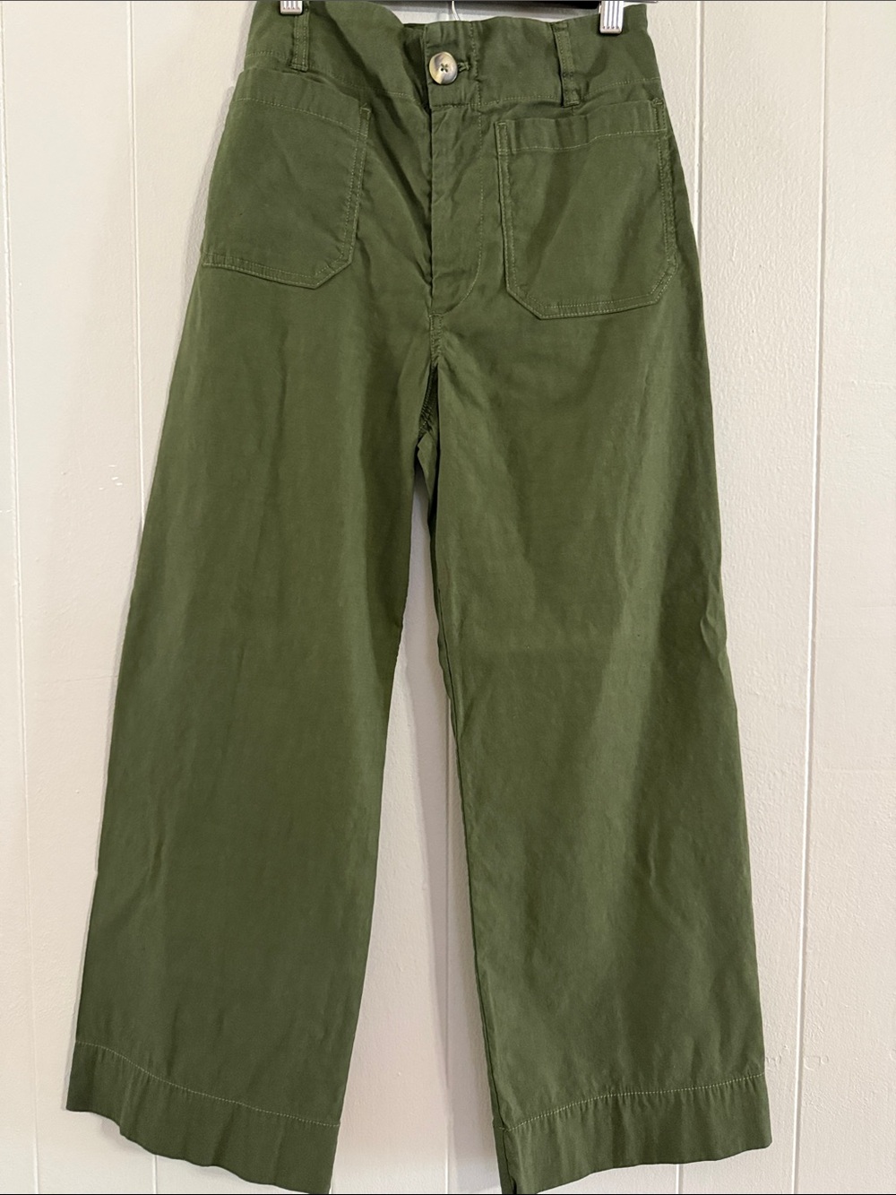 Maeve Olive Green Colette Magic Fabric Trousers